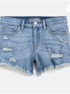 Just USA Distressed Light Blue Denim Cutoff Shorts